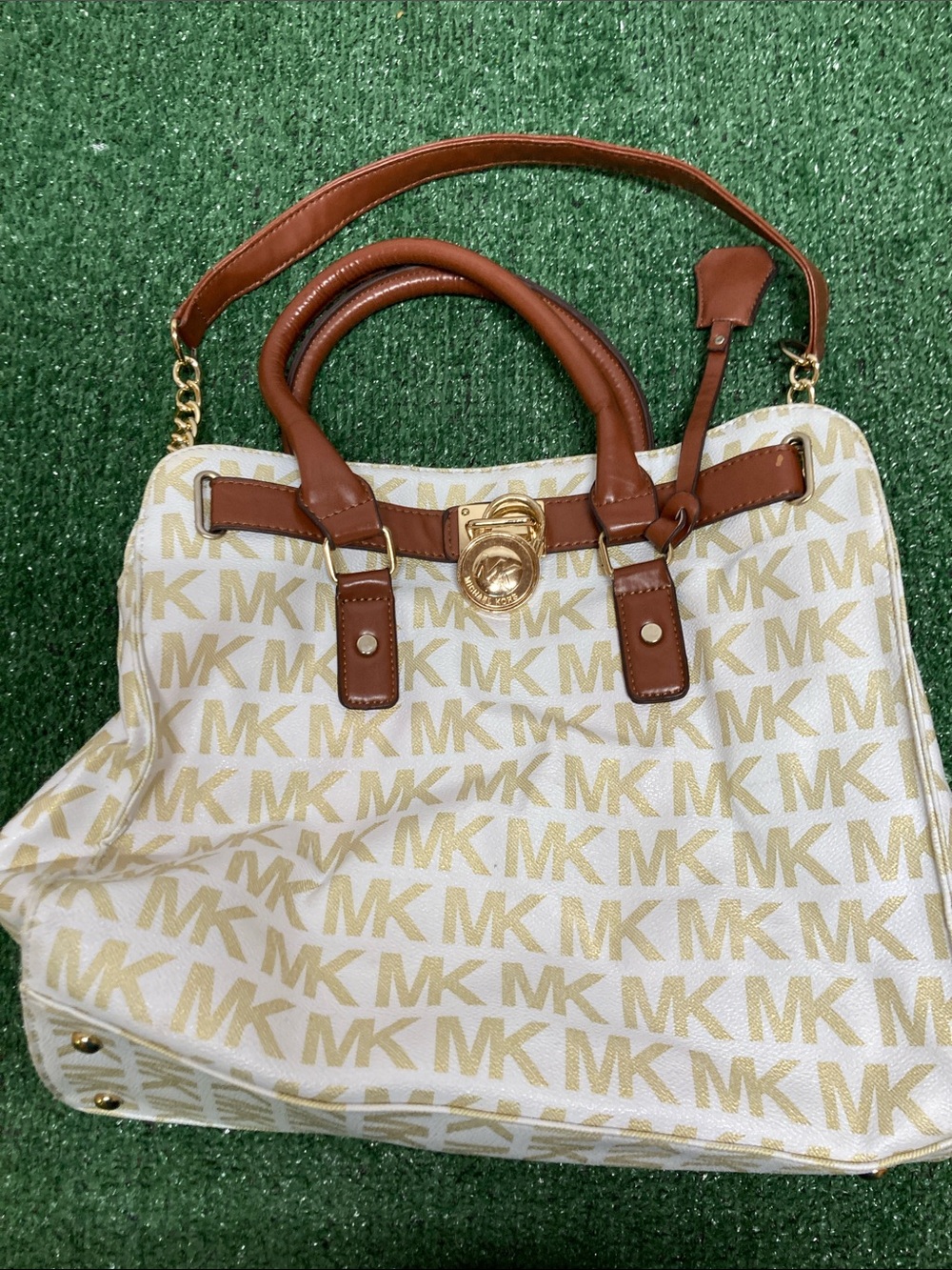 Michael Kors Cream & Brown Logo bag (OKPM-09-42)